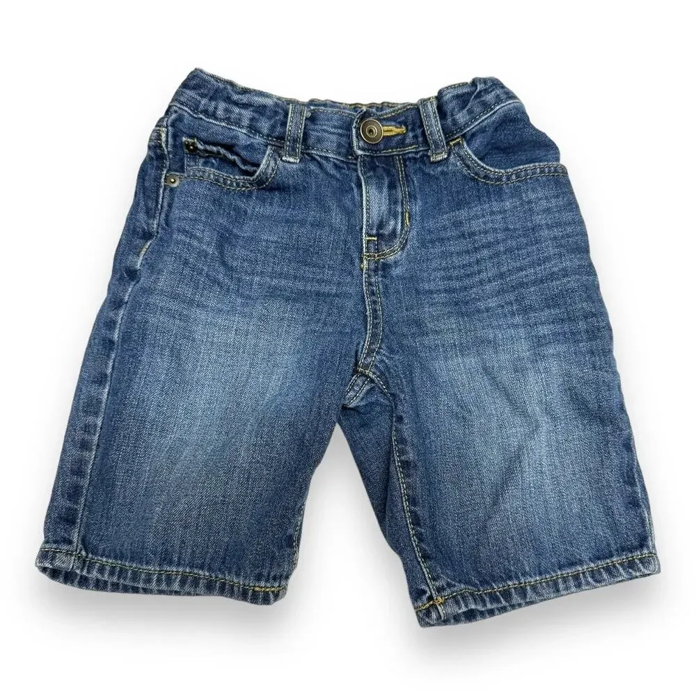 The Children's Place Boys‎ Shorts Sz 5 Blue Denim Jorts Jean Adjustable Waist